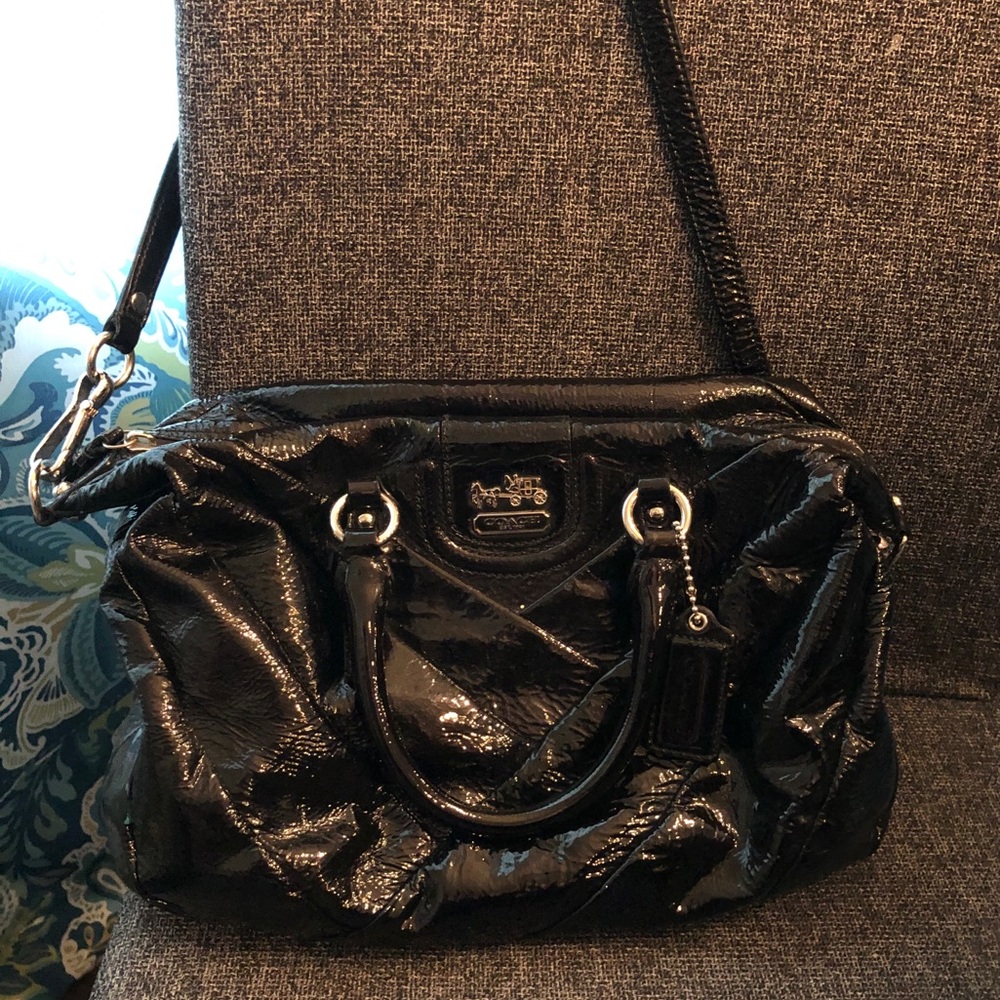 Coach patent cross body bag